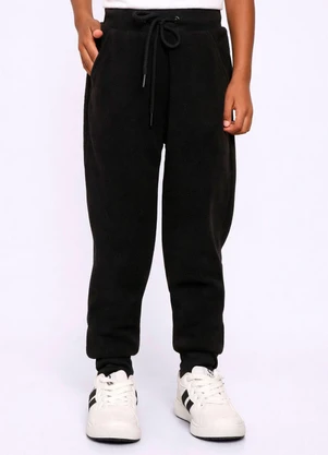 Torra - Calça Moletom Infantil Fleece Jogger Preta - TORRA