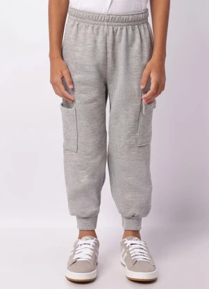 Torra - Calça Moletom Infantil Jogger Bolso Cargo Cinza - TORRA