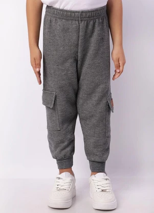 Torra - Calça Moletom Infantil Jogger Bolso Cargo Cinza - TORRA