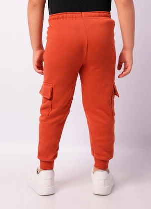 Torra - Calça Moletom Infantil Jogger Bolso Cargo Marrom - TORRA