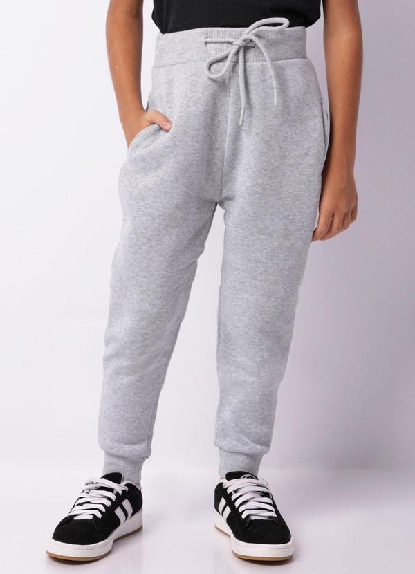 Torra - Calça Moletom Infantil Jogger Peluciada Cinza