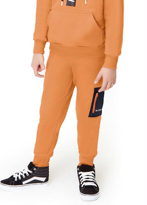 Marisol - Calça Moletom Infantil Menino Laranja