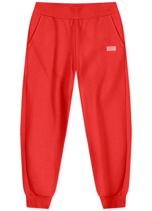Tigor T Tigre - Calça Moletom Menino Infantil Vermelho