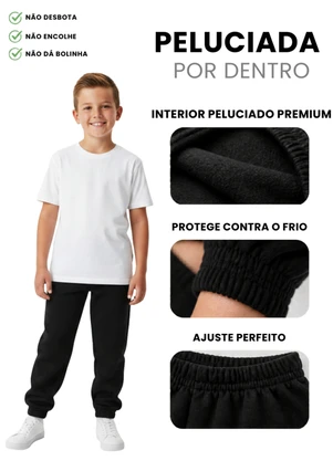 Rosa Azul - Kit 3 Calças de Moletom Infantil Menino Inverno - ROSA AZUL