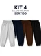 Rosa Azul - Kit 3 Calças de Moletom Infantil Menino Inverno - variação:  