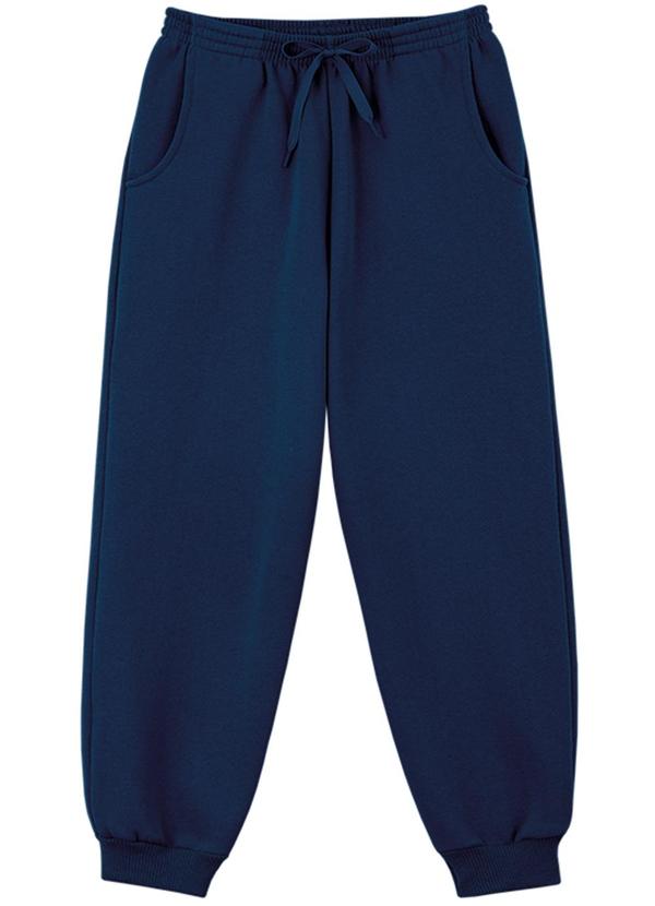 Lik Kids - Calça Avulsa em Moletom 2 Cabos Azul