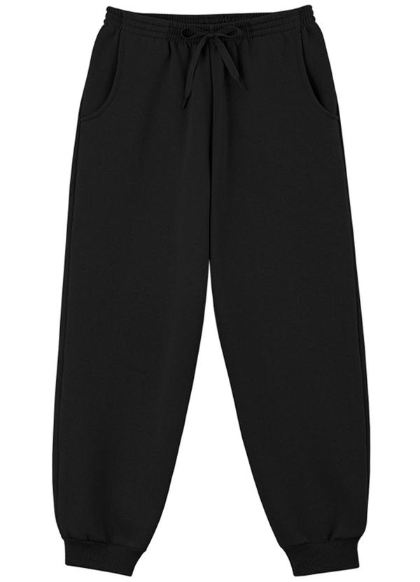 Lik Kids - Calça Avulsa em Moletom 2 Cabos Preto