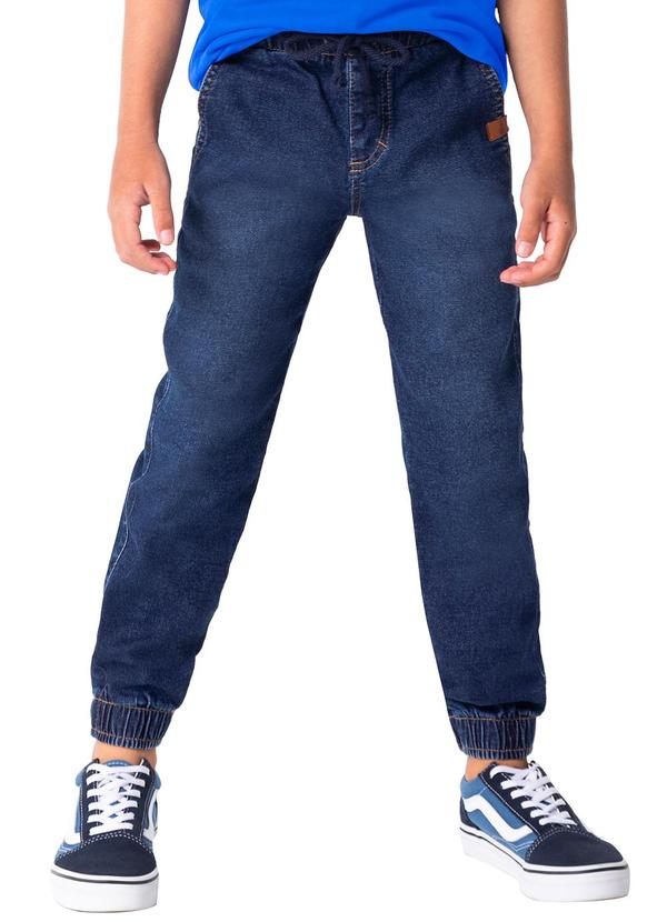 Malwee Kids - Calça Azul Escuro Jogger Jeans Menino