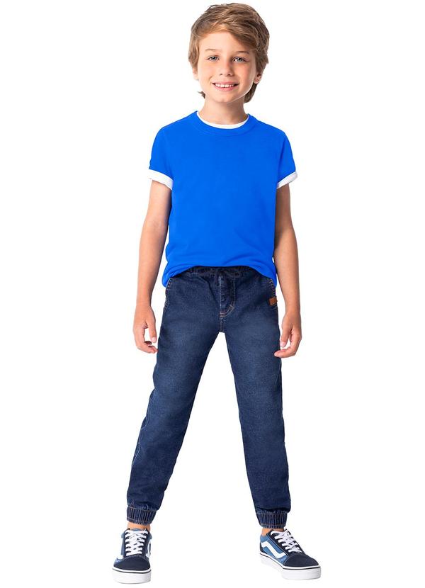 Malwee Kids - Calça Azul Escuro Jogger Jeans Menino 3