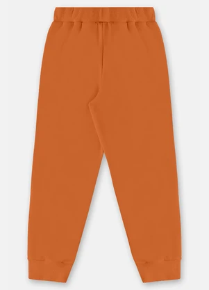 Up Baby - Calça Básica em Moletom Menino Laranja - UP BABY