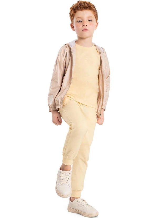 Quimby - Calça Básica Emoji Infantil Unissex Bege 2