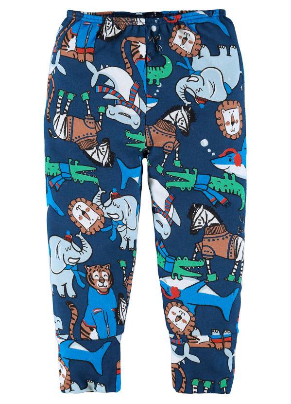 Up Baby - Calça Bebê em Suedine Azul