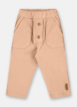 Up Baby - Calça Bebê Malha Alfaiataria Bege - UP BABY