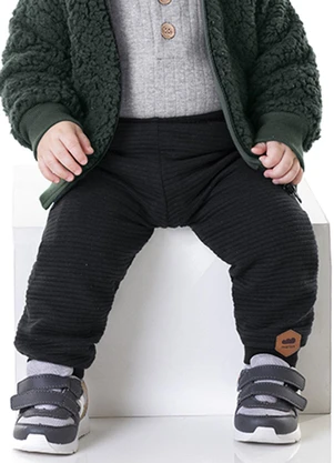 Marlan - Calça Bebê Menino Gorgurinho Baby Preto - MARLAN
