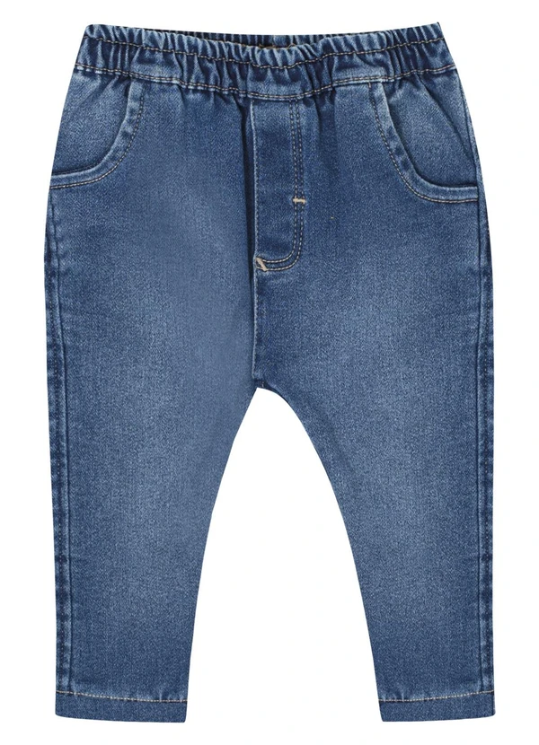 Pulla Bulla - Calça Bebe Menino Jeans Moletom Azul 3