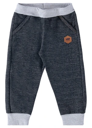 Marlan - Calça Bebê Menino Moletom Jeans Baby Preto - MARLAN