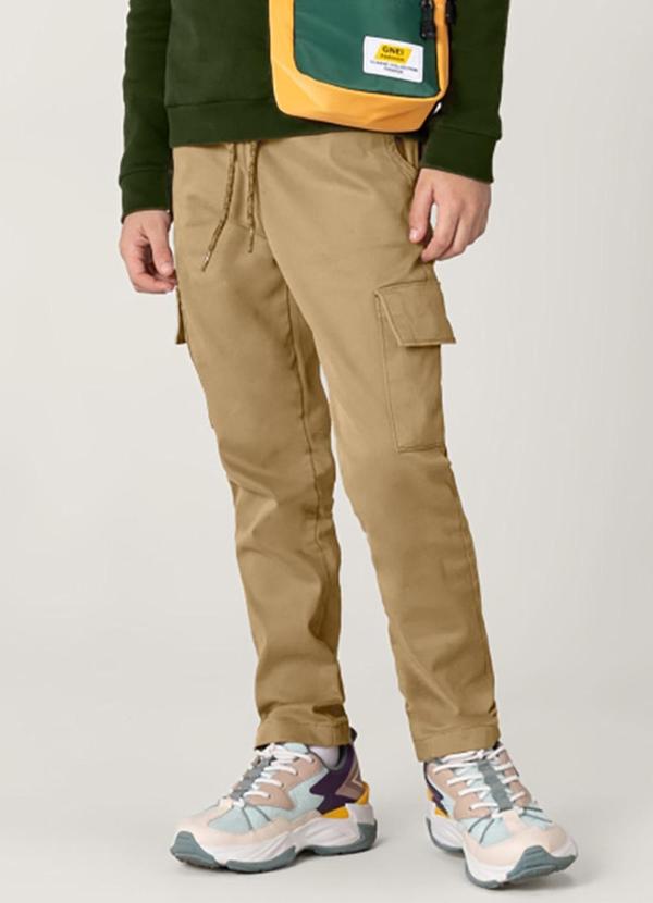 Brandili - Calça Cargo Infantil Menino Marrom