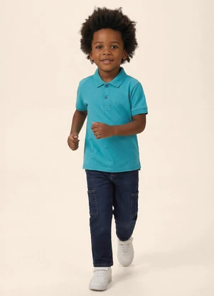 Malwee Kids - Calça Cargo Jeans Azul Escuro - MALWEE KIDS