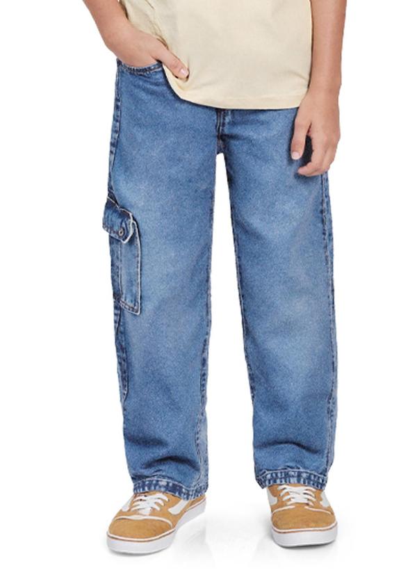Fkn Play Denim - Calça Cargo Jeans Médio