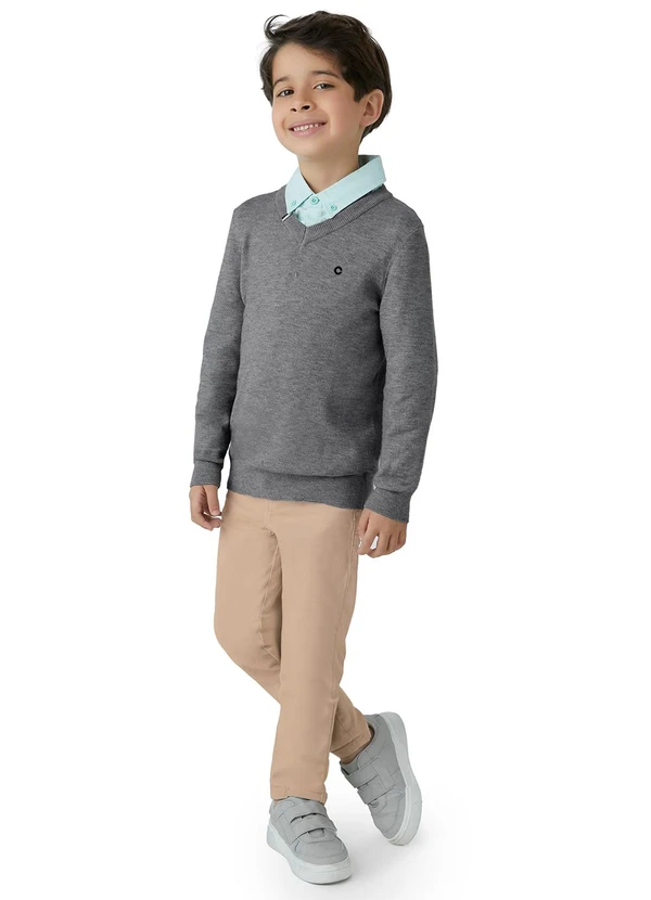 Carinhoso - Calça Chino em Sarja Menino Bege 2