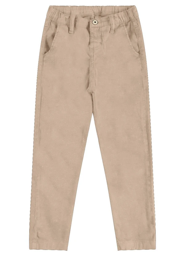 Carinhoso - Calça Chino em Sarja Menino Bege 3
