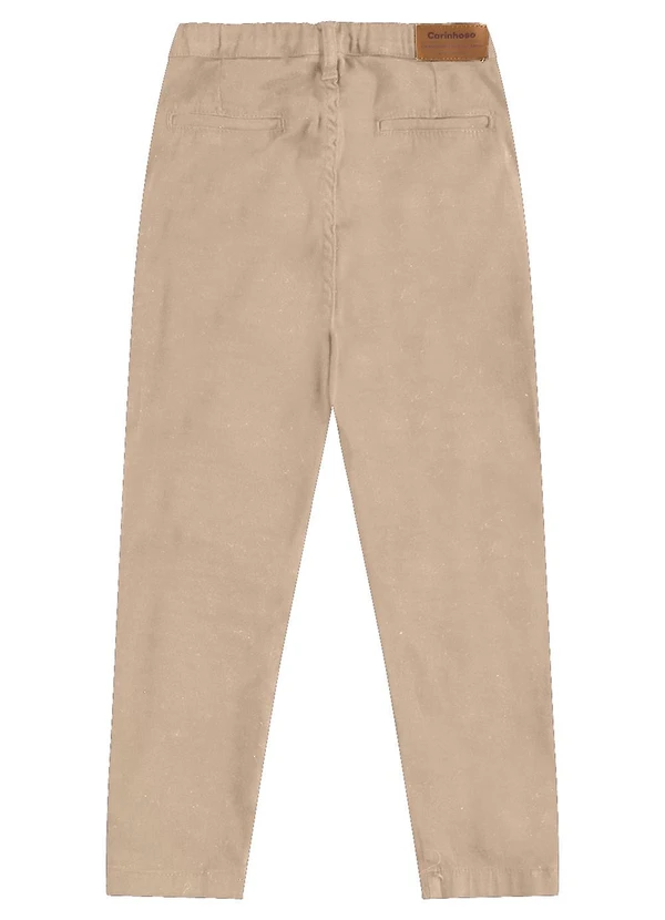 Carinhoso - Calça Chino em Sarja Menino Bege 4