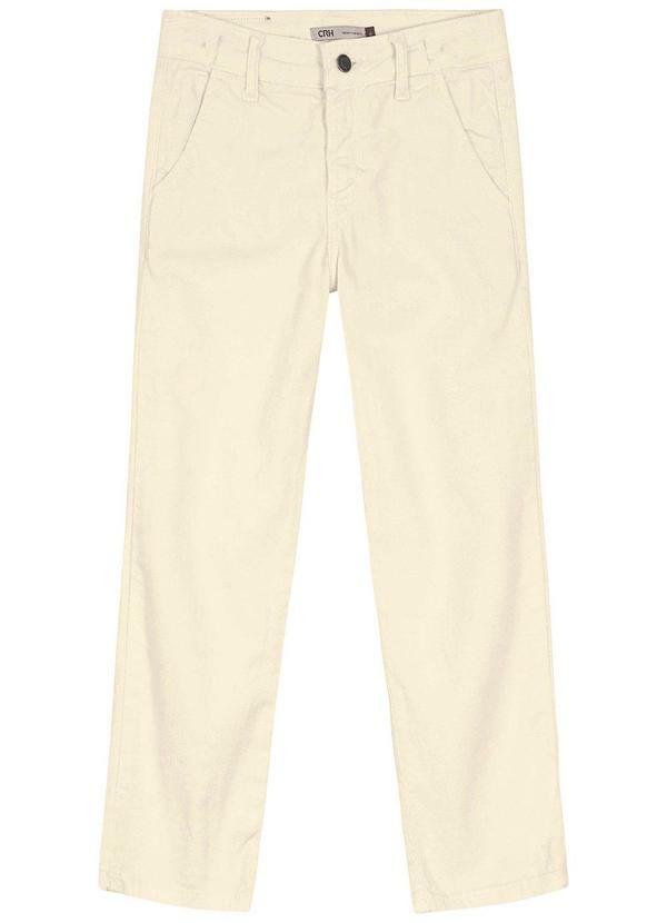 Carinhoso - Calça Chino em Sarja Menino Branco