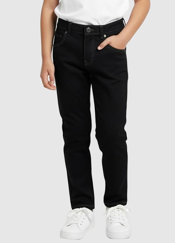 Carinhoso - Calça Chino em Sarja Menino Preto