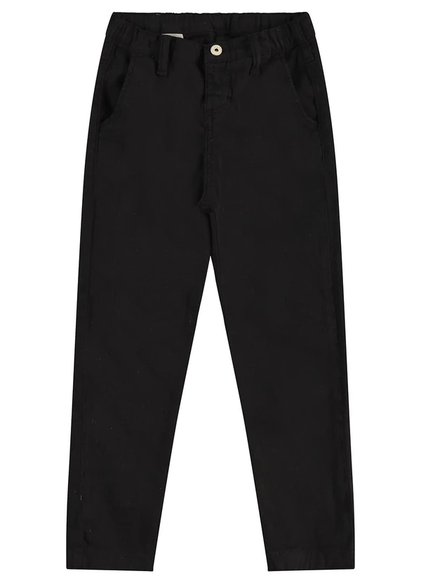 Carinhoso - Calça Chino em Sarja Menino Preto