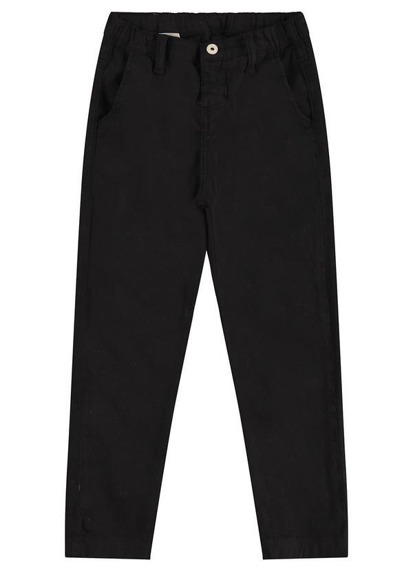 Carinhoso - Calça Chino em Sarja Menino Preto