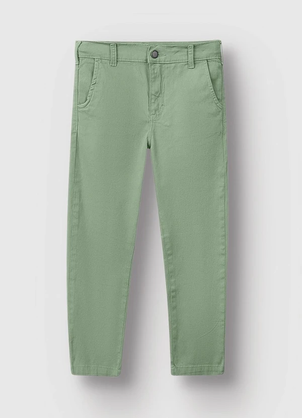 Carinhoso - Calça Chino em Sarja Menino Verde Menta 3