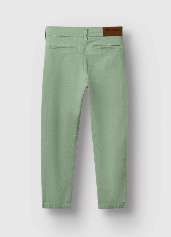 Carinhoso - Calça Chino em Sarja Menino Verde Menta 4