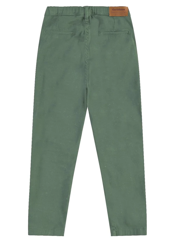 Carinhoso - Calça Chino em Sarja Menino Verde 2