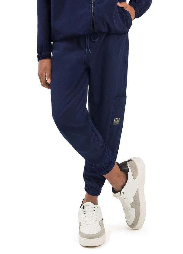 Ddk - Calça com Bolso e Cadarço Azul