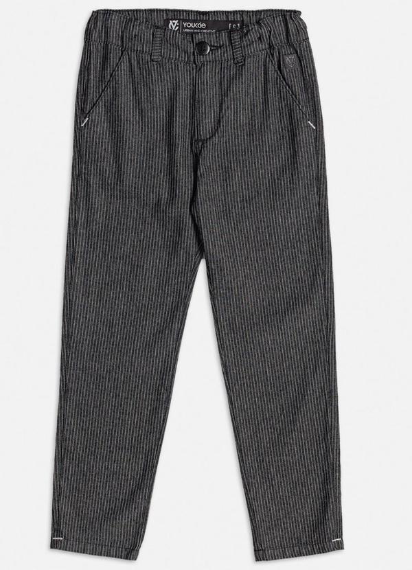 Youccie - Calça de Alfaiataria Listrada Cinza