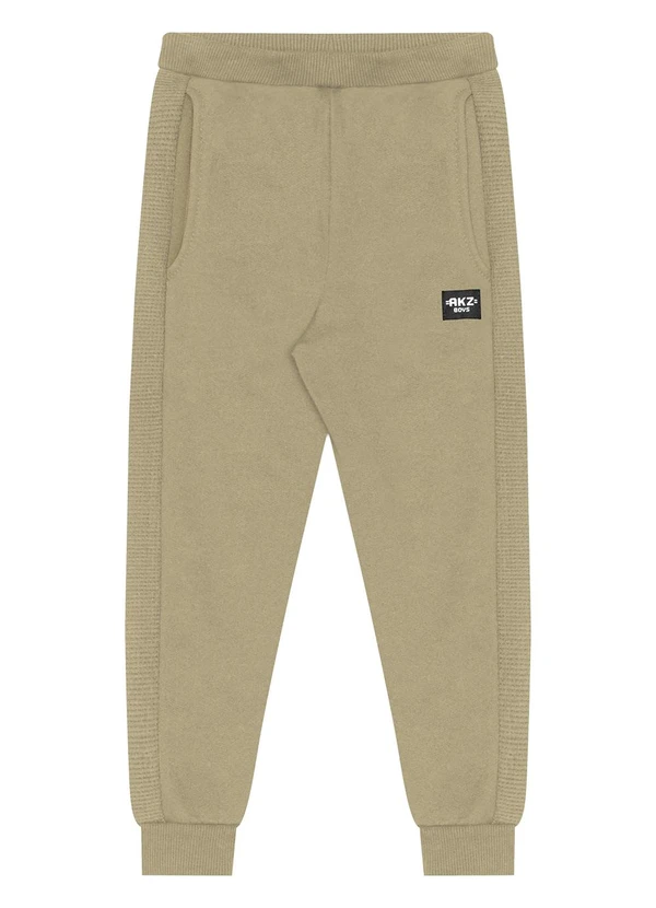 Alakazoo - Calça de Moletom com Recortes Laterais Bege