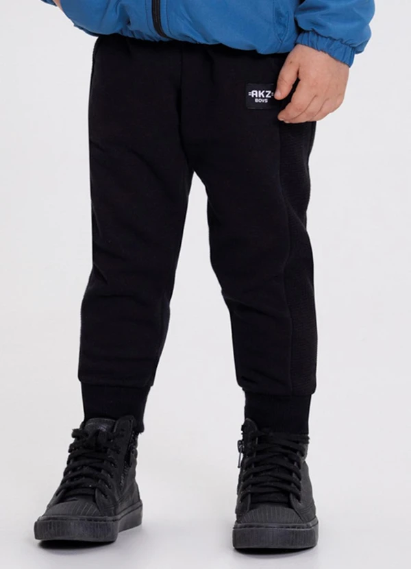 Alakazoo - Calça de Moletom com Recortes Laterais Preto