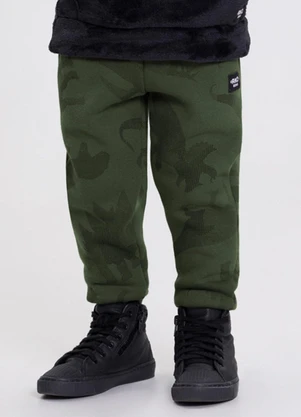 Alakazoo - Calça de Moletom Estampada com Bolsos Verde - ALAKAZOO