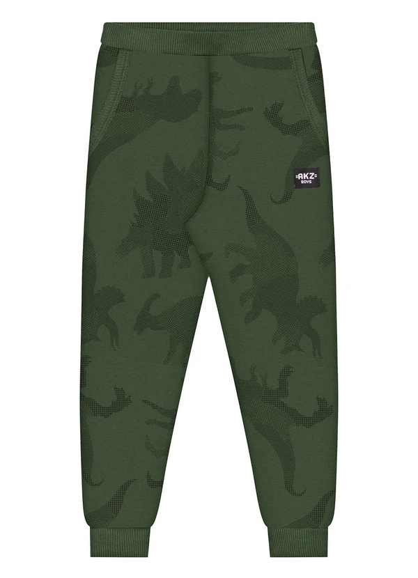 Alakazoo - Calça de Moletom Estampada com Bolsos Verde 3