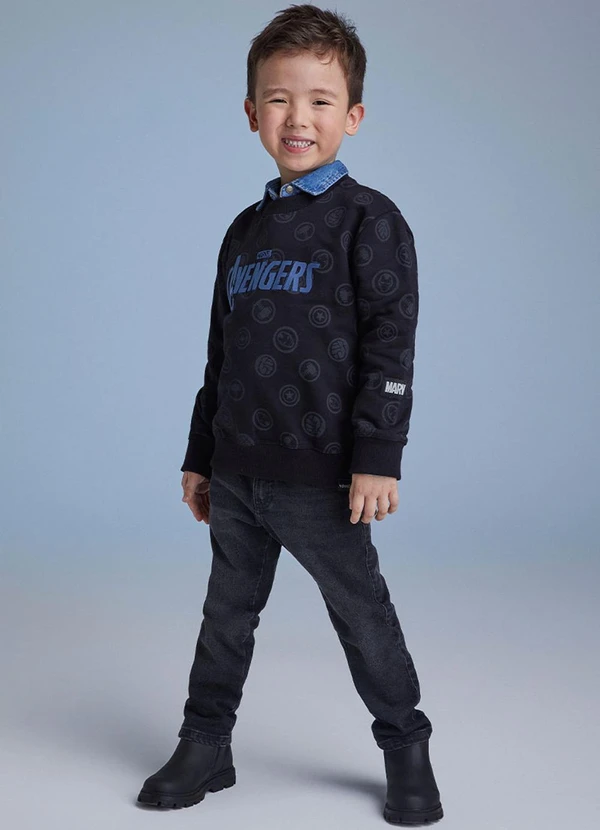 Youccie - Calça de Preta Sarja Preto 3