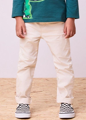 Youccie - Calça de Sarja Bege Bege - YOUCCIE