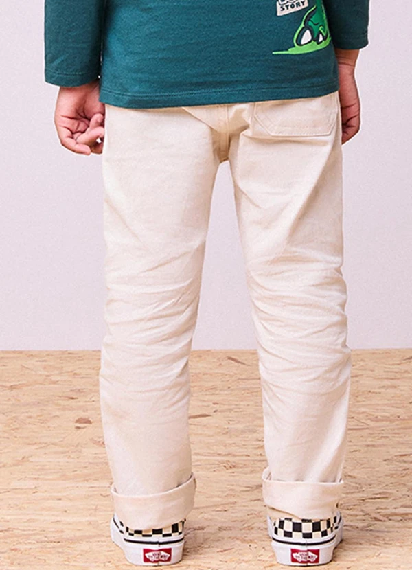 Youccie - Calça de Sarja Bege Bege 2