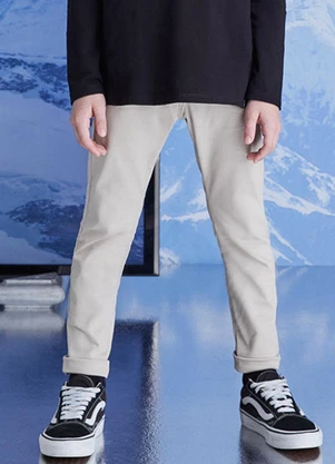 Youccie - Calça de Sarja Bege Off White - YOUCCIE