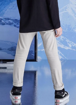 Youccie - Calça de Sarja Bege Off White - YOUCCIE