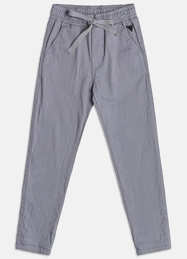 Youccie - Calça de Sarja Cinza Claro Cinza