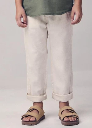 Youccie - Calça de Sarja com Cadarço Bege - YOUCCIE