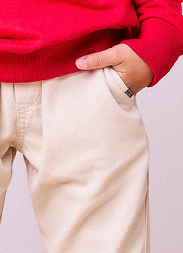 Youccie - Calça de Sarja Creme Branco 5