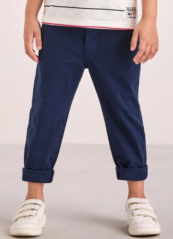Youccie - Calça de Sarja Marinho Azul