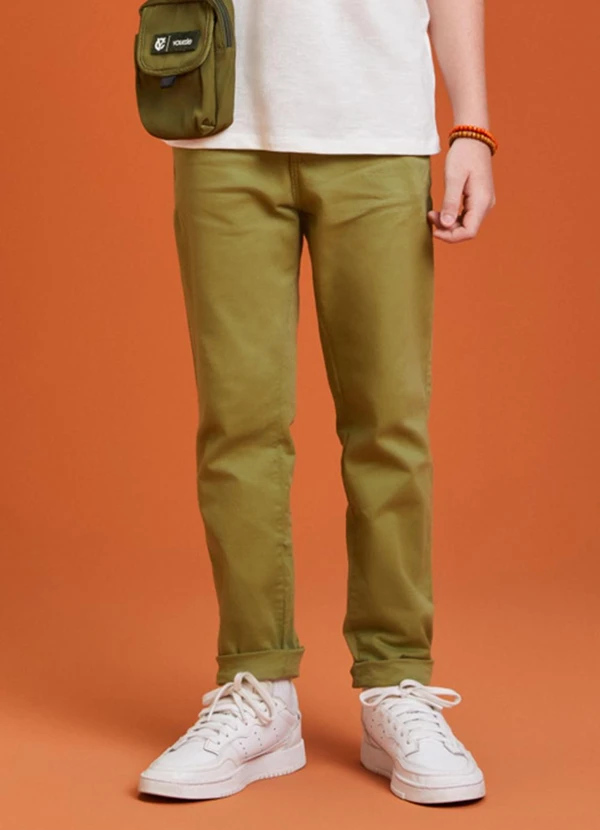 Youccie - Calça de Sarja Verde Verde
