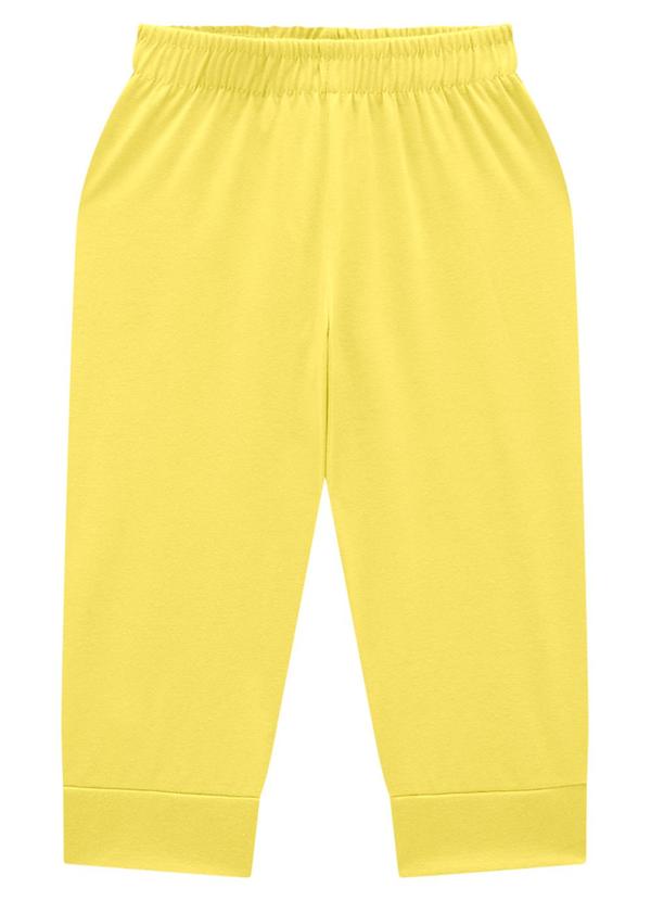 Marlan - Calça em Cotton Penteado Unissex Amarelo